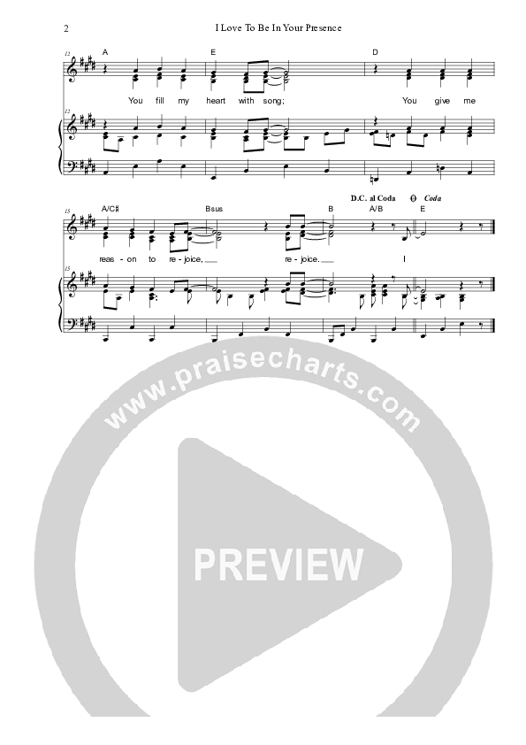 I Love To Be In Your Presence Piano/Vocal & Lead (Dennis Prince / Nolene Prince)