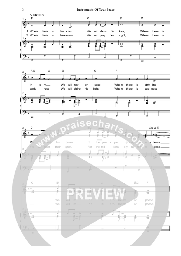 Instruments Of Your Peace Piano/Vocal (SAT) (Dennis Prince / Nolene Prince)