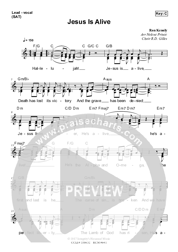 Jesus Is Alive Piano/Vocal & Lead (Dennis Prince / Nolene Prince)