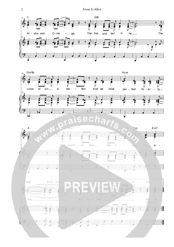 Jesus Is Alive Piano/Vocal (SAT) (Dennis Prince / Nolene Prince)