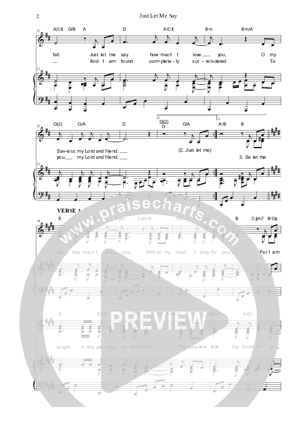 Just Let Me Say Piano/Vocal (SAT) (Dennis Prince / Nolene Prince)