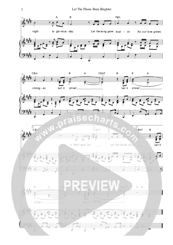 Let The Flame Burn Brighter Piano/Vocal (SAT) (Dennis Prince / Nolene Prince)