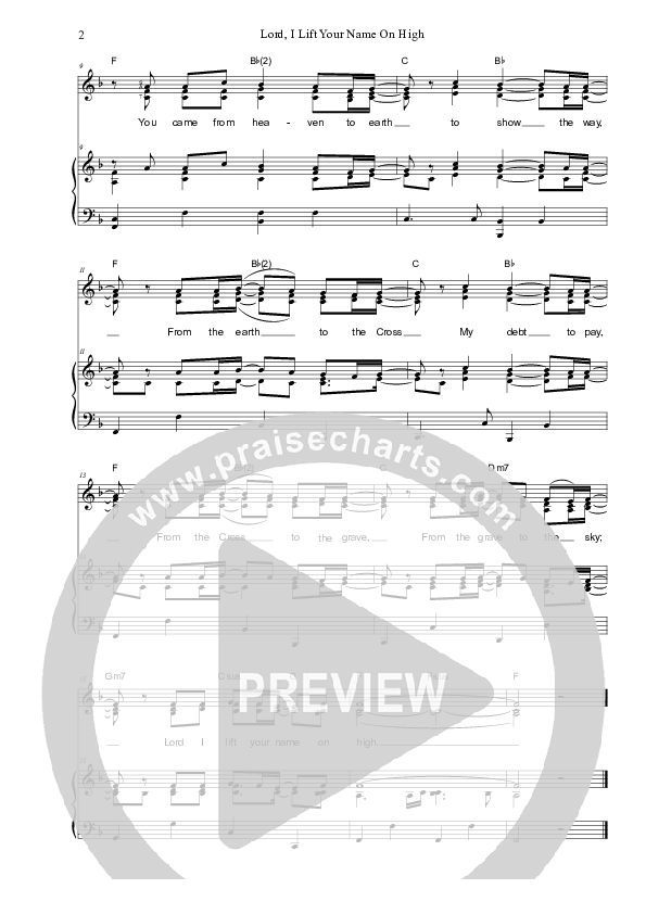 Lord I Lift Your Name On High Piano/Vocal (SAT) (Dennis Prince / Nolene Prince)