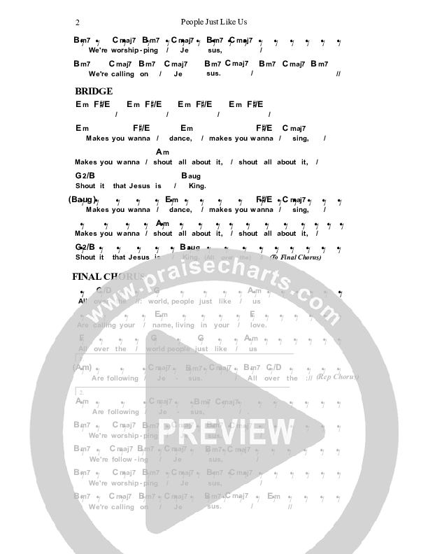 People Just Like Us Chord Chart (Dennis Prince / Nolene Prince)