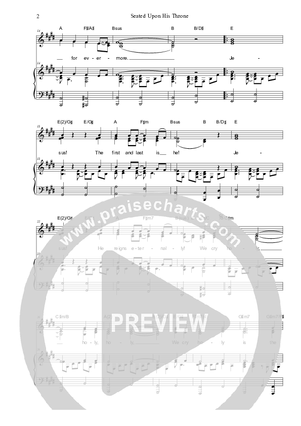 Seated Upon His Throne Piano/Vocal (SAT) (Dennis Prince / Nolene Prince)