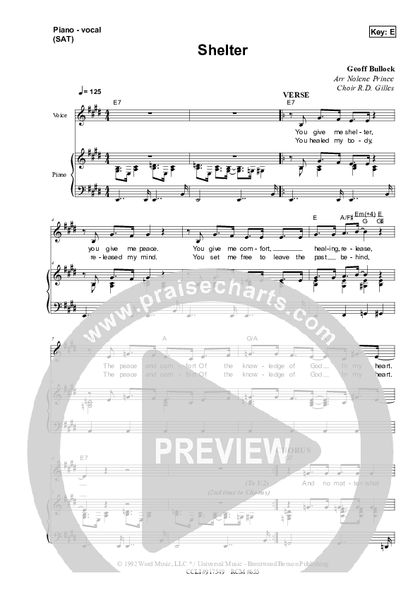 Shelter Piano/Vocal (SAT) (Dennis Prince / Nolene Prince)
