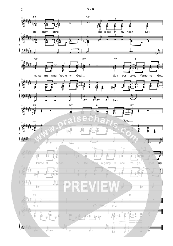 Shelter Piano/Vocal (SAT) (Dennis Prince / Nolene Prince)