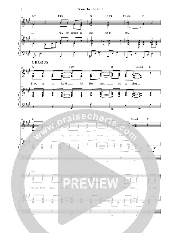 Shout To The Lord Piano/Vocal (SAT) (Dennis Prince / Nolene Prince)