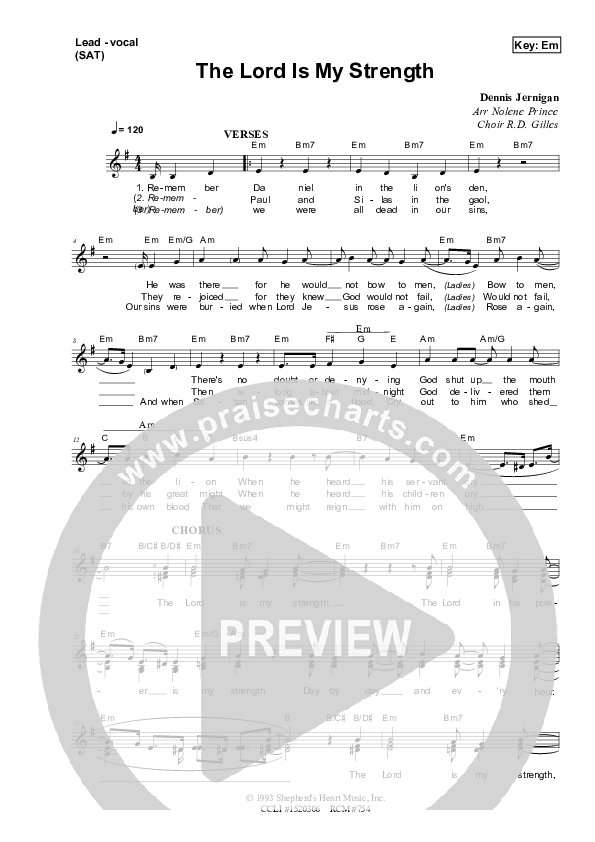 The Lord Is My Strength Piano/Vocal & Lead (Dennis Prince / Nolene Prince)