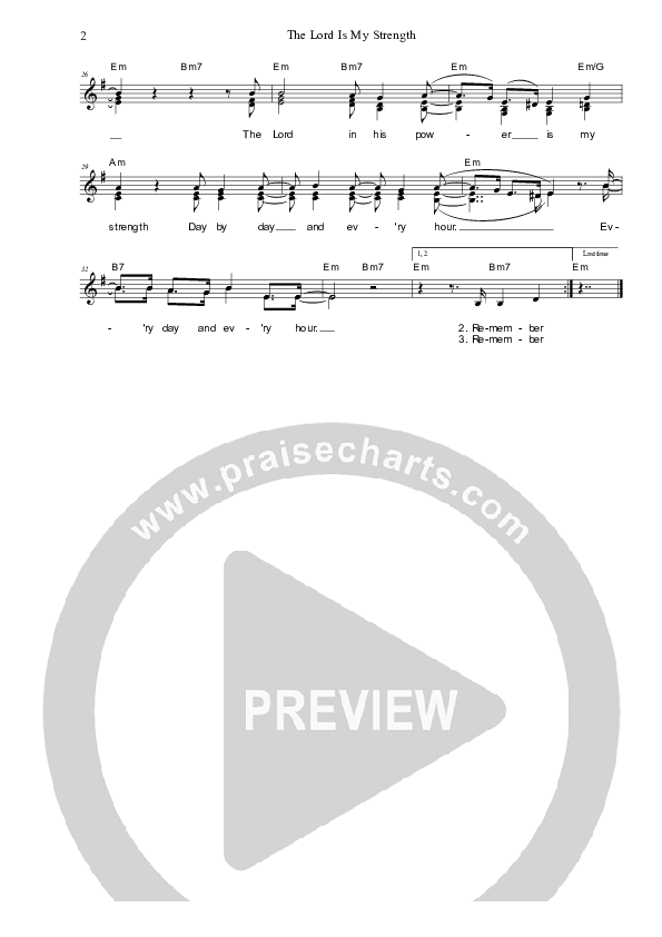 The Lord Is My Strength Piano/Vocal & Lead (Dennis Prince / Nolene Prince)