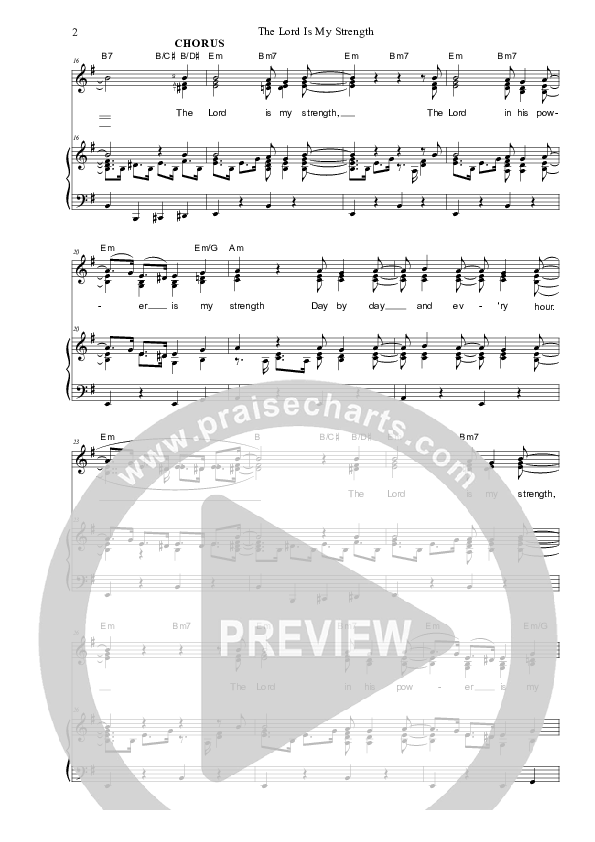 The Lord Is My Strength Piano/Vocal (SAT) (Dennis Prince / Nolene Prince)