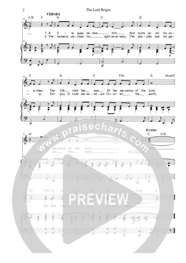 The Lord Reigns Piano/Vocal (SAT) (Dennis Prince / Nolene Prince)