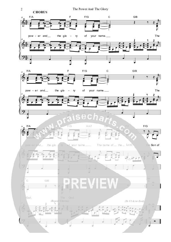 The Power And The Glory Piano/Vocal & Lead (Dennis Prince / Nolene Prince)