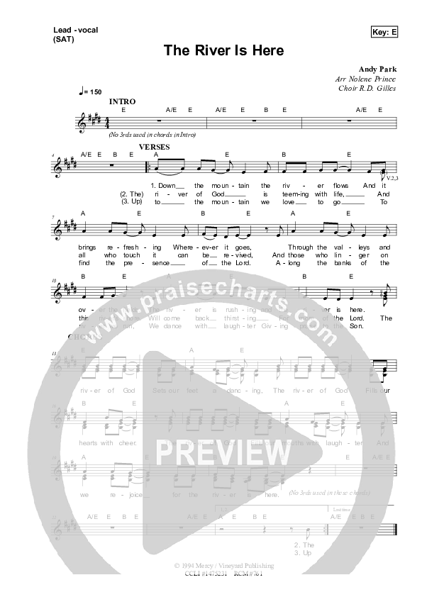 The River Is Here Lead Sheet (SAT) (Dennis Prince / Nolene Prince)