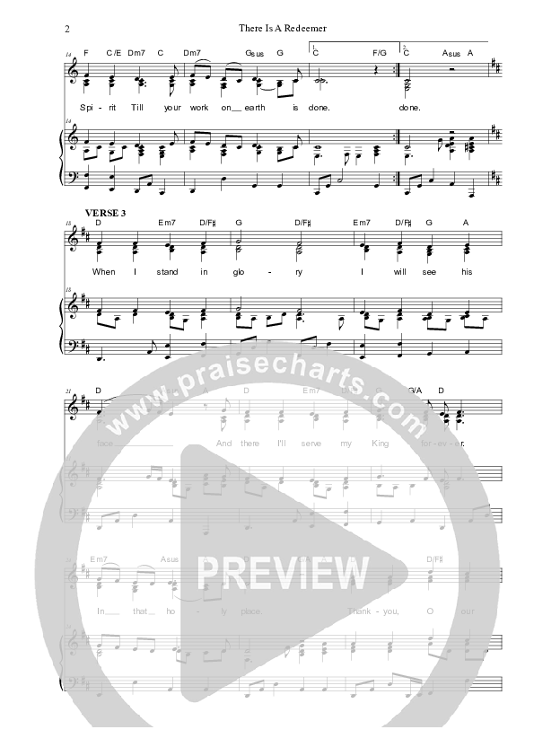 There Is A Redeemer Piano/Vocal (SAT) (Dennis Prince / Nolene Prince)