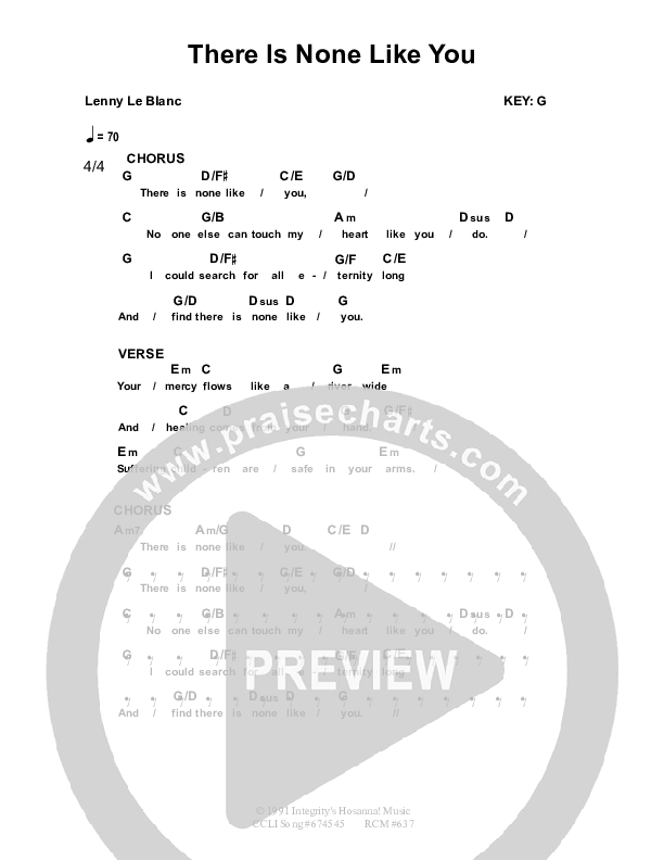 There Is None Like You Chord Chart (Dennis Prince / Nolene Prince)