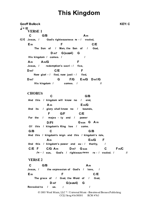 This Kingdom Chord Chart (Dennis Prince / Nolene Prince)