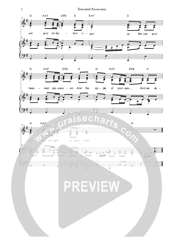 Treasured Possession Piano/Vocal & Lead (Dennis Prince / Nolene Prince)