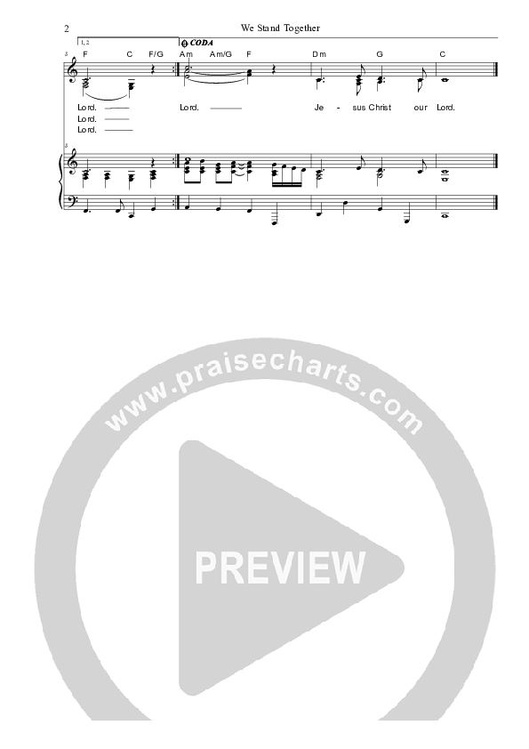 We Stand Together Piano/Vocal & Lead (Dennis Prince / Nolene Prince)