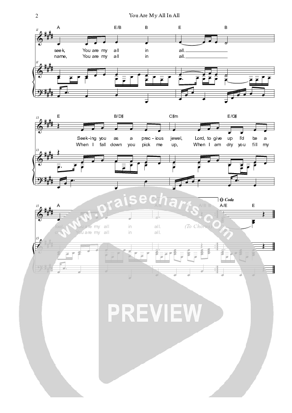 You Are My All In All Piano/Vocal (SAT) (Dennis Prince / Nolele Prince)