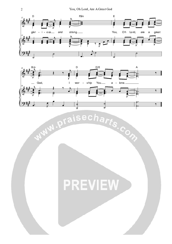 You Oh Lord Are A Great God Piano/Vocal & Lead (Dennis Prince / Nolene Prince)