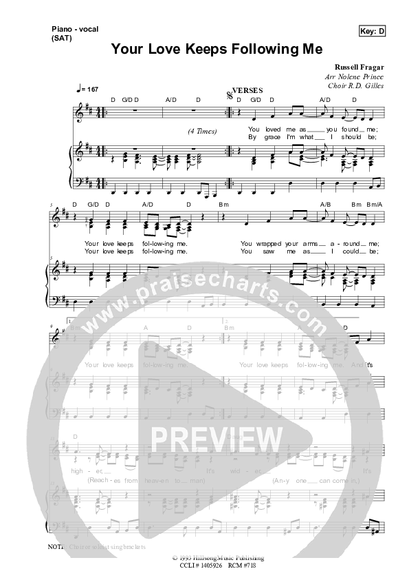 Your Love Keeps Following Me Piano/Vocal & Lead (Dennis Prince / Nolene Prince)