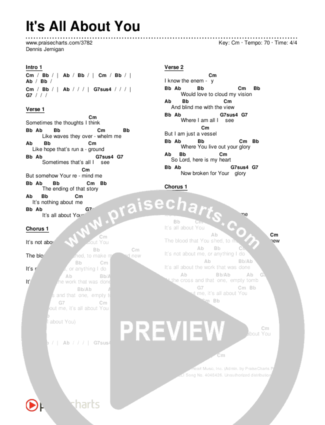 It's All About You Chords & Lyrics (Dennis Jernigan)