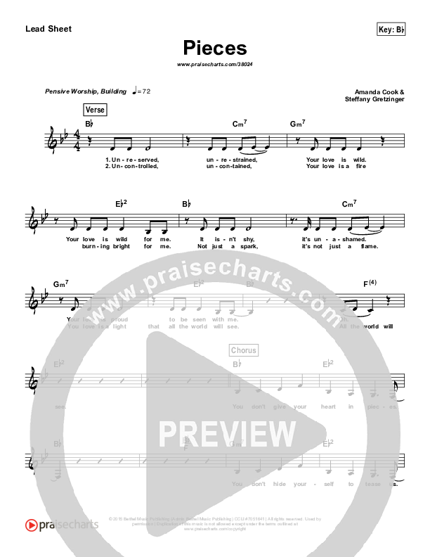 Pieces (Simplified) Lead Sheet ()