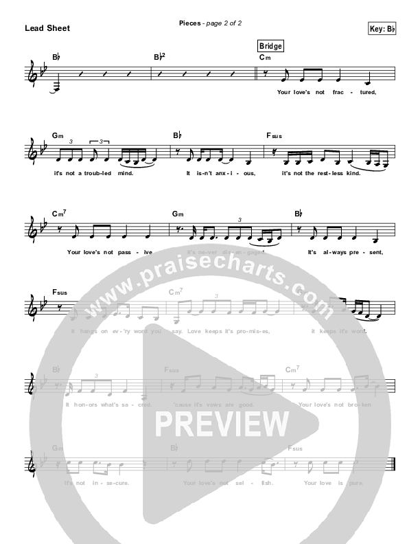 Pieces (Simplified) Lead Sheet ()