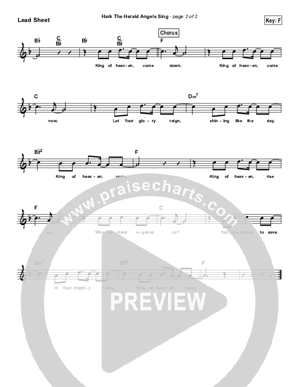 Hark The Herald (with King Of Heaven) (Simplified) Lead Sheet ()