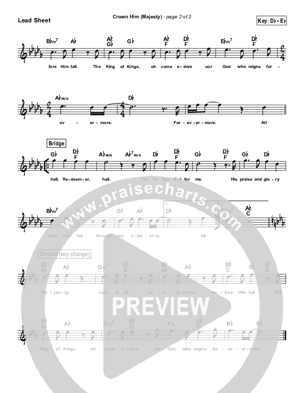Crown Him (Majesty) (Simplified) Lead Sheet ()