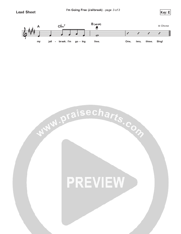 I'm Going Free (Jailbreak) (Simplified) Lead Sheet ()