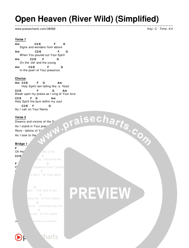 Open Heaven (River Wild) (Simplified) Chord Chart ()