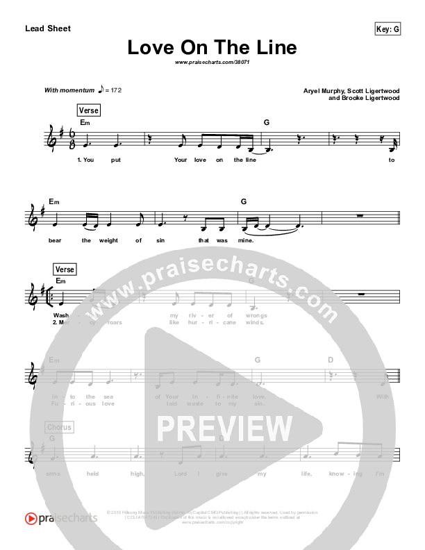 Love On The Line (Simplified) Lead Sheet ()
