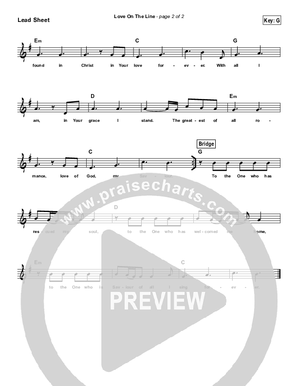 Love On The Line (Simplified) Lead Sheet ()