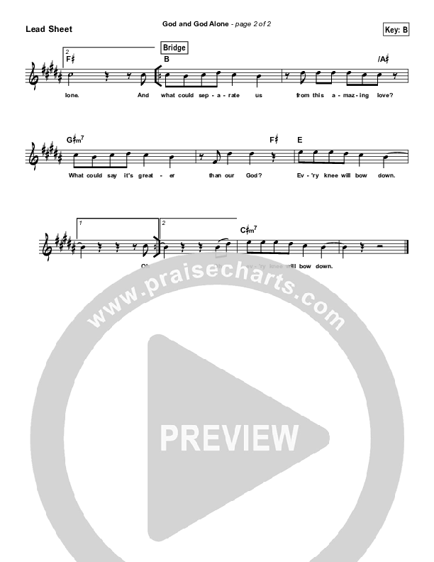 God And God Alone (Simplified) Lead Sheet ()