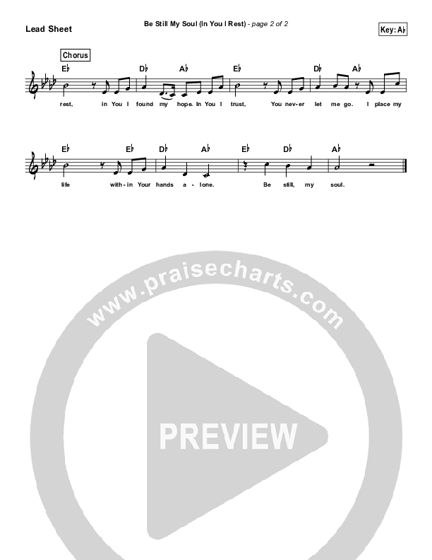 Be Still My Soul (In You I Rest) (Simplified) Lead Sheet (Kari Jobe)