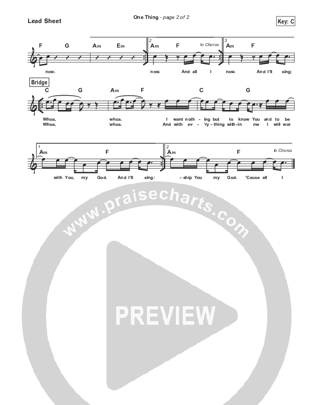 One Thing (Simplified) Lead Sheet (Melody) ()