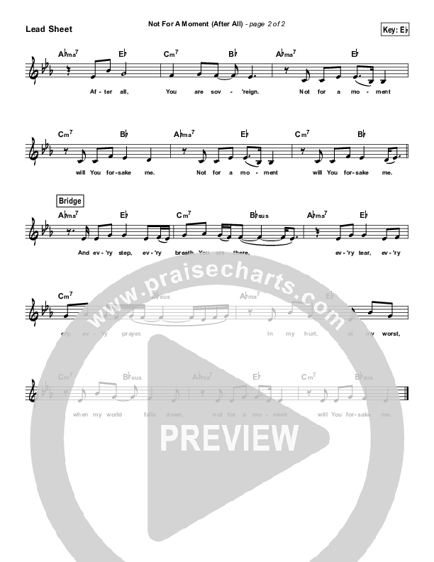 Not For A Moment (After All) (Simplified) Lead Sheet ()