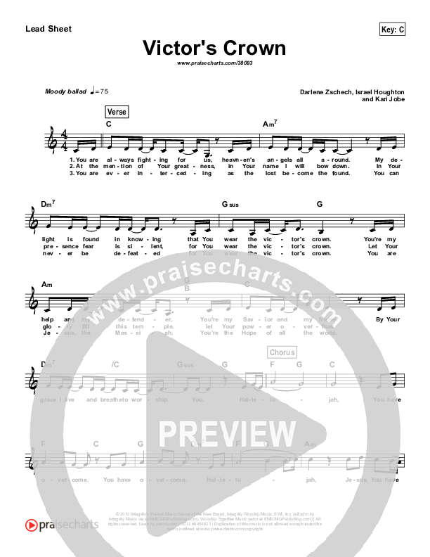 Victor's Crown (Simplified) Lead Sheet ()