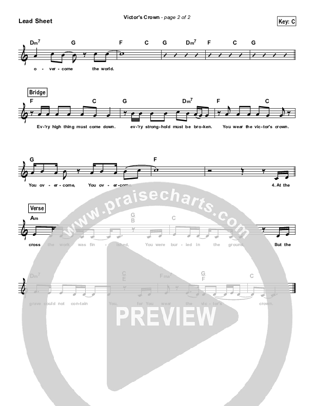 Victor's Crown (Simplified) Lead Sheet ()