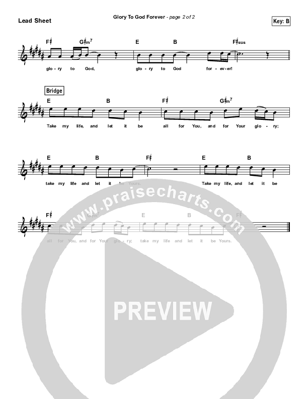 Glory To God Forever (Simplified) Lead Sheet ()