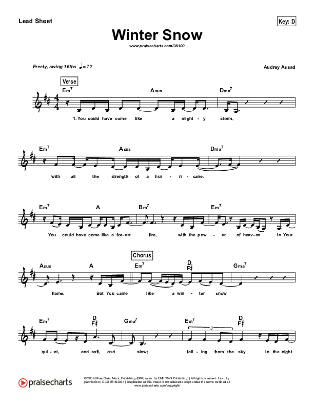 Winter Snow (Simplified) Lead Sheet ()