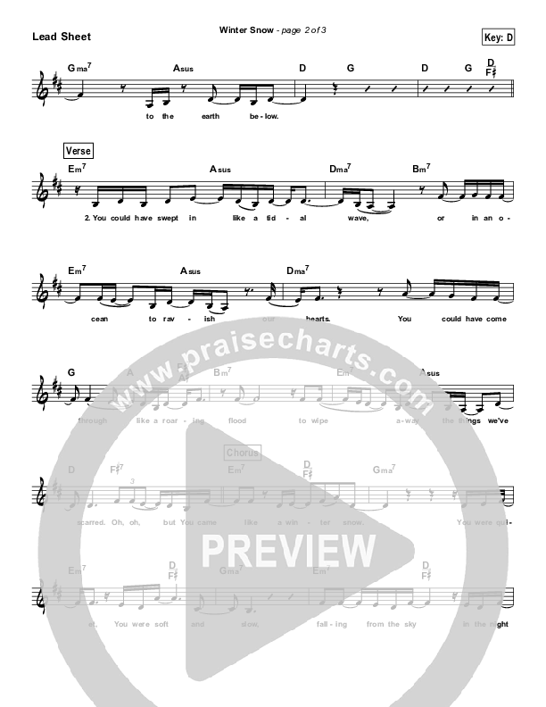 Winter Snow (Simplified) Lead Sheet ()
