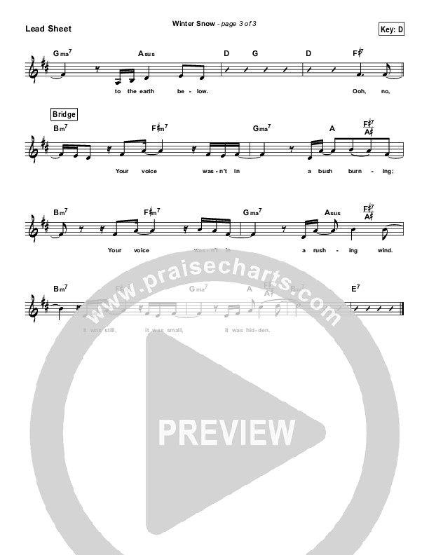 Winter Snow (Simplified) Lead Sheet ()