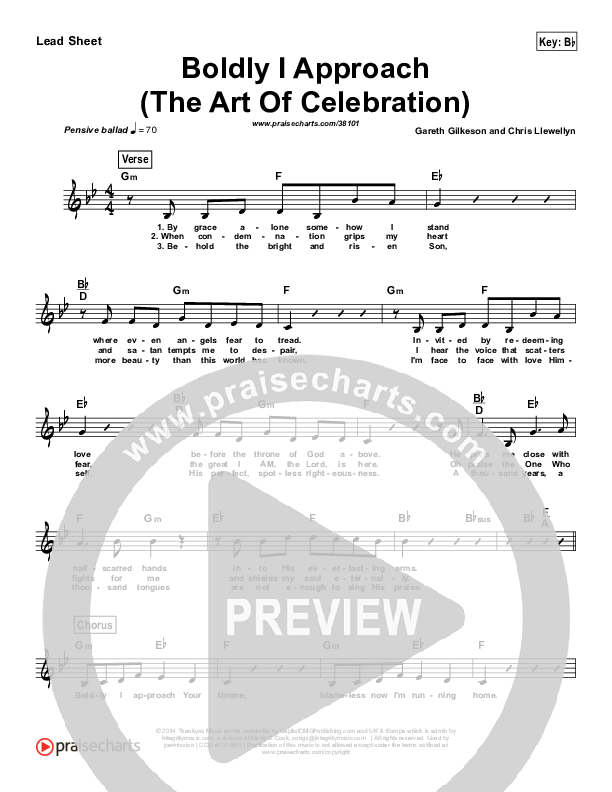 Boldly I Approach (The Art Of Celebration) (Simplified) Lead Sheet ()