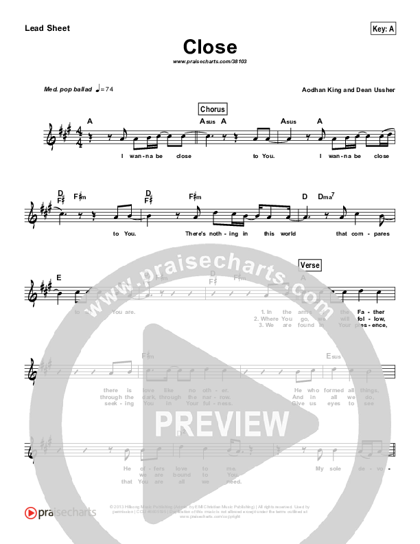 Close (Simplified) Lead Sheet ()