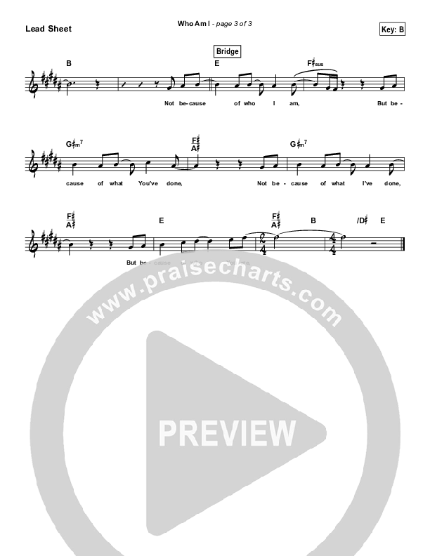 Who Am I (Simplified) Lead Sheet ()