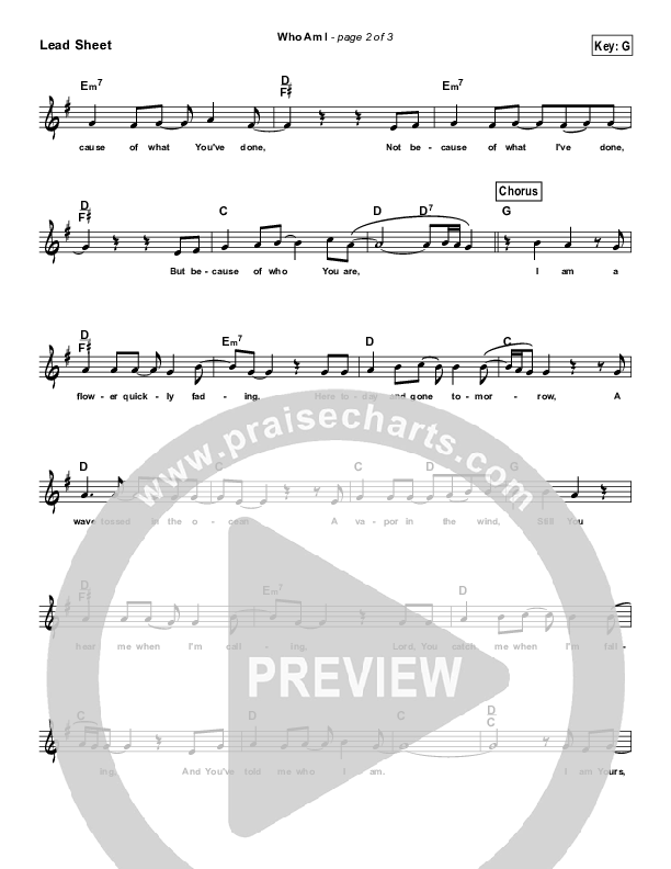 Who Am I (Simplified) Lead Sheet ()