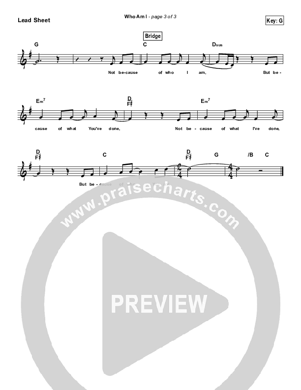 Who Am I (Simplified) Lead Sheet ()